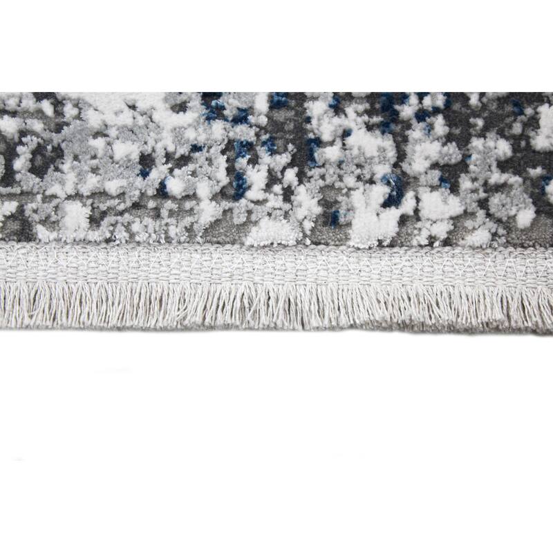 Bashian Grettel Ivory/Blue Contemporary Area Rug