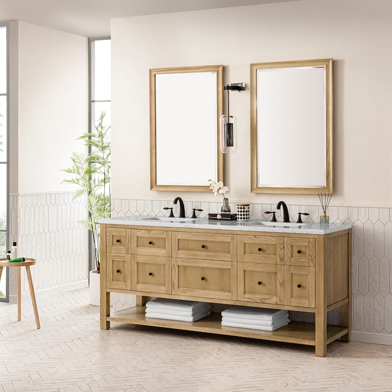 James Martin Vanities Breckenridge 72" Double Vanity, Light Natural Oak