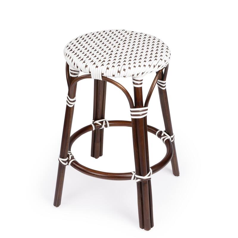 Tobias 24" Rattan Round Counter Stool