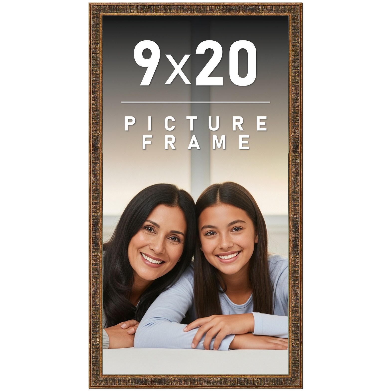 9x20 Frame Gold Solid Wood Picture Frame - Complete Modern Photo