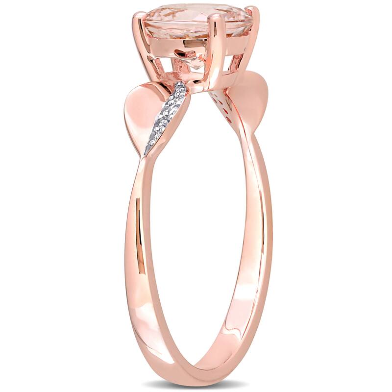 Miadora Morganite and Diamond Accent Cocktail Ring in 14k Rose Gold