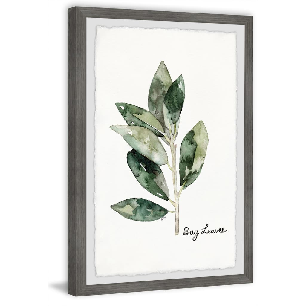 Herb Bay Leaves Framed Wall Art, Elegant Home Touch - Sophisticated Artwork for Refined Décor