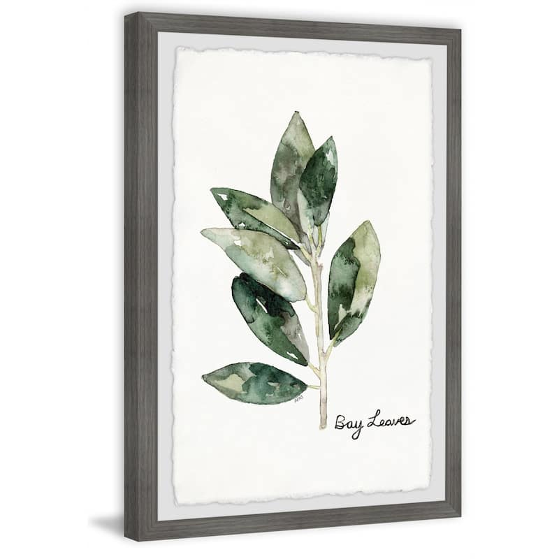 Herb Bay Leaves Framed Wall Art, Elegant Home Touch - Sophisticated Artwork for Refined Décor