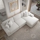 preview thumbnail 65 of 132, 118" W Corduroy L-shape Modular Sectional Sofa with Pillows