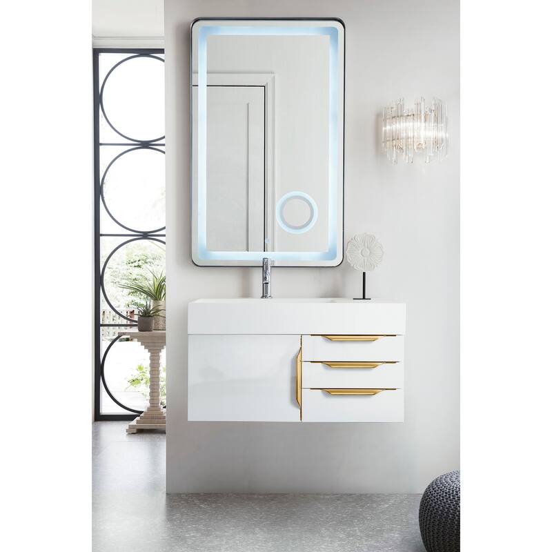 James Martin Vanities 983-V36-W-G-GW Columbia 36" Wall Mounted Single
