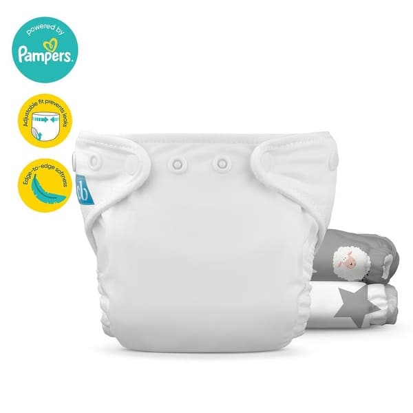 slide 2 of 5, 3 Pack - Reusable Cloth Diapers Newborn - Night Nite - Sweet Dreams on Grey/White/Twinkle Little Stars Sweet Dreams on Grey/White/Twinkle Little Stars