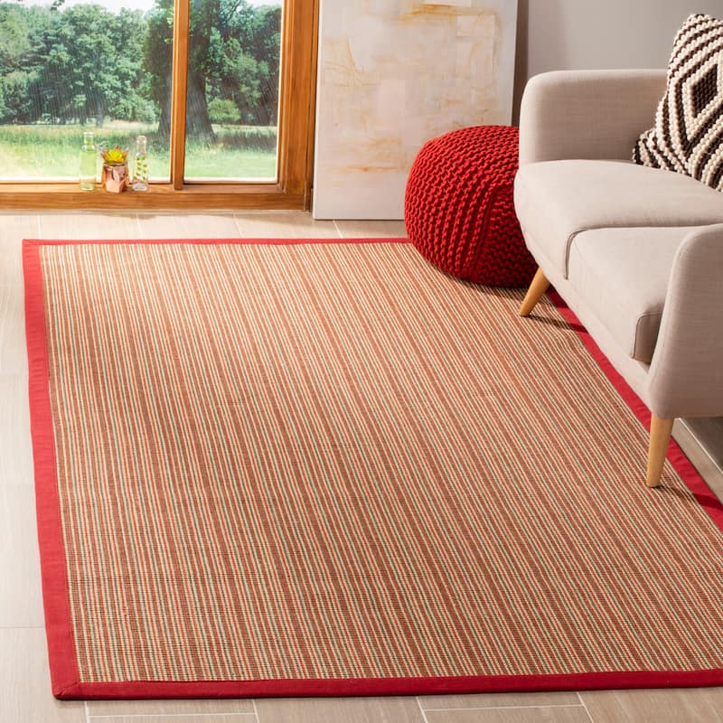 SAFAVIEH Natural Fiber Virgia Sisal Rug - 4' x 6' - Brown/Red