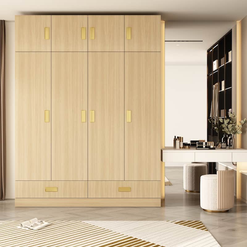 Large Wardrobe w/Optional Top Cabinet Bedroom Accent Closet Cabinet