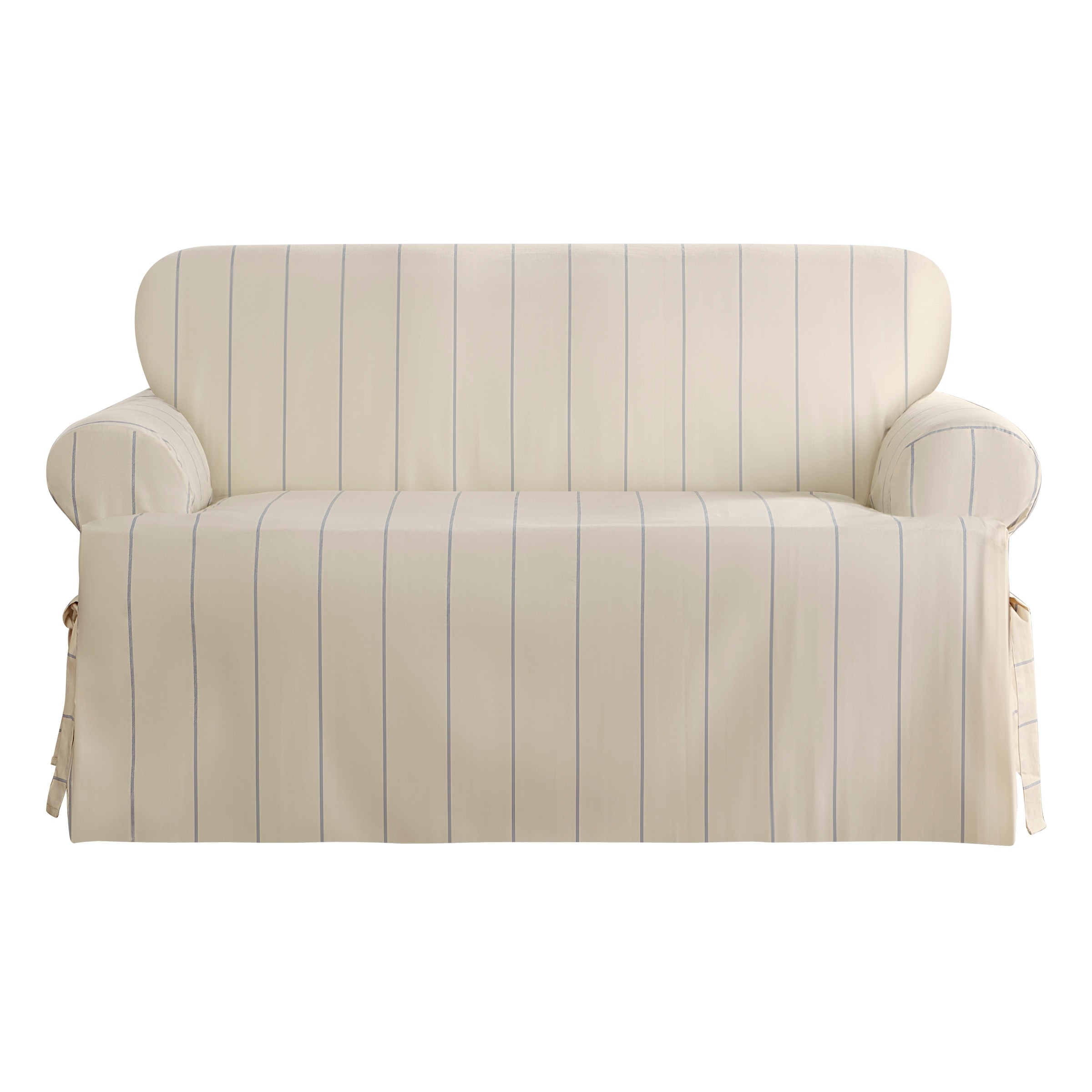 SureFit Heavyweight Cotton Duck 1 Piece T Cushion Loveseat Cover with Seat Elastic Bed Bath Beyond 37840179