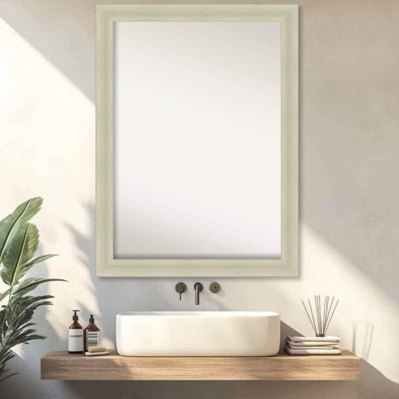 Oliver Non-Beveled Wood Framed Bathroom Vanity Wall Mirror