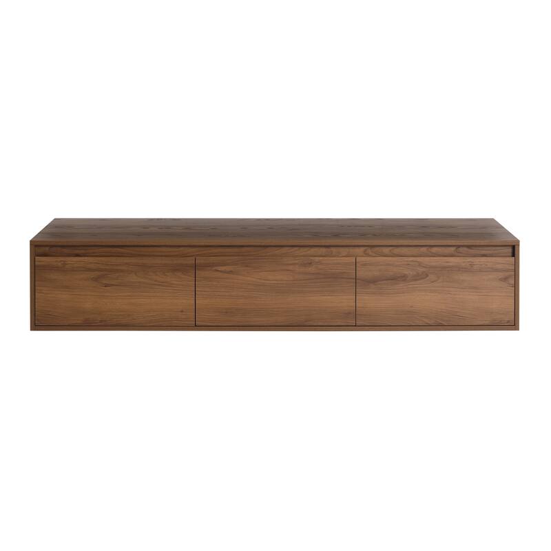Modern 60 Inch Wall-Mounted Bathroom Vanity Base with 3 Soft-Close Drawers, Storage Cabinet without Sink