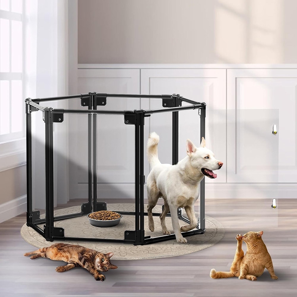 Dogs Crate Cage Kennel Dog Fence Clear Dog playpen for Small Bed