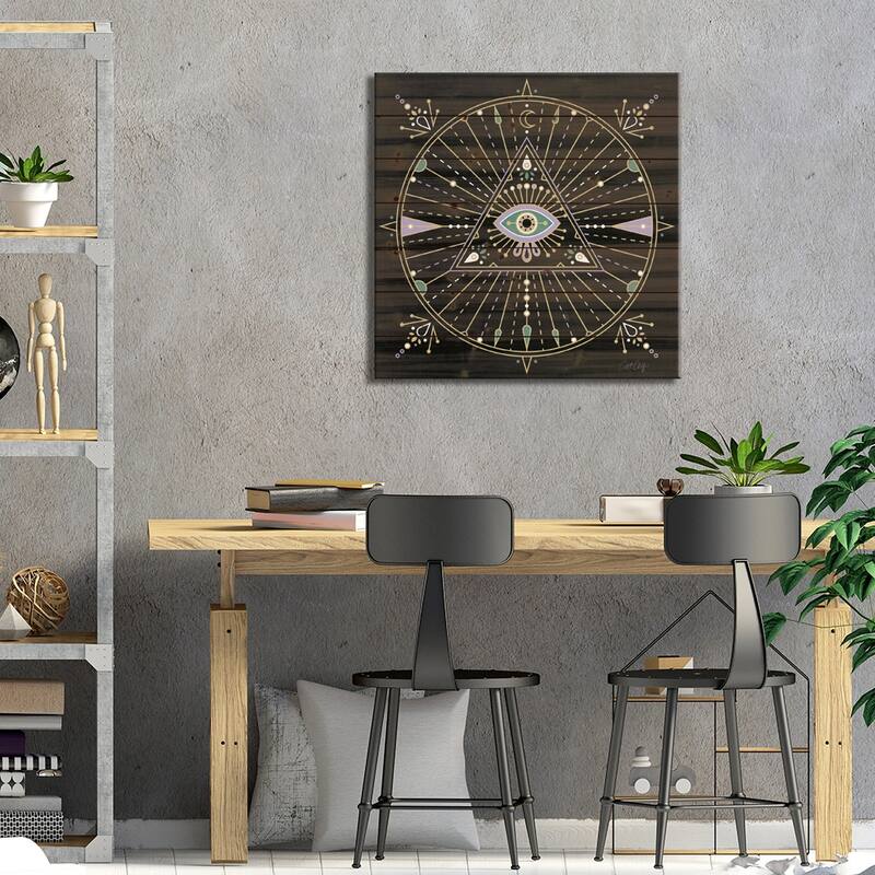 Evil Eye Mandala I Print On Wood by Cat Coquillette - Multi-Color