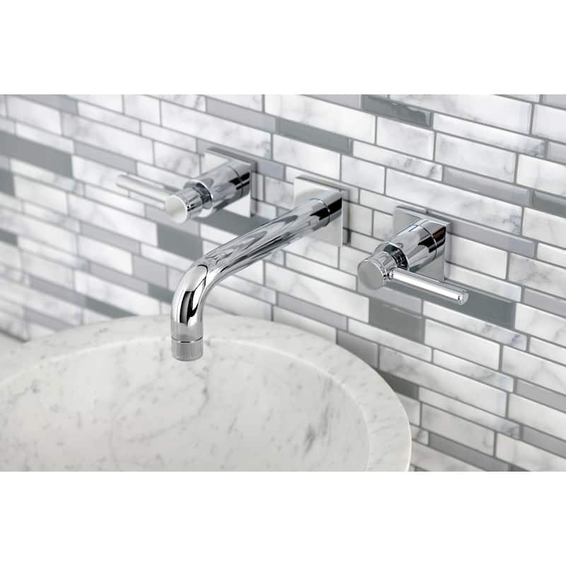 Kingston Brass Concord Two-Handle 3-Hole Wall Mount Bathroom Faucet - Polished Chrome