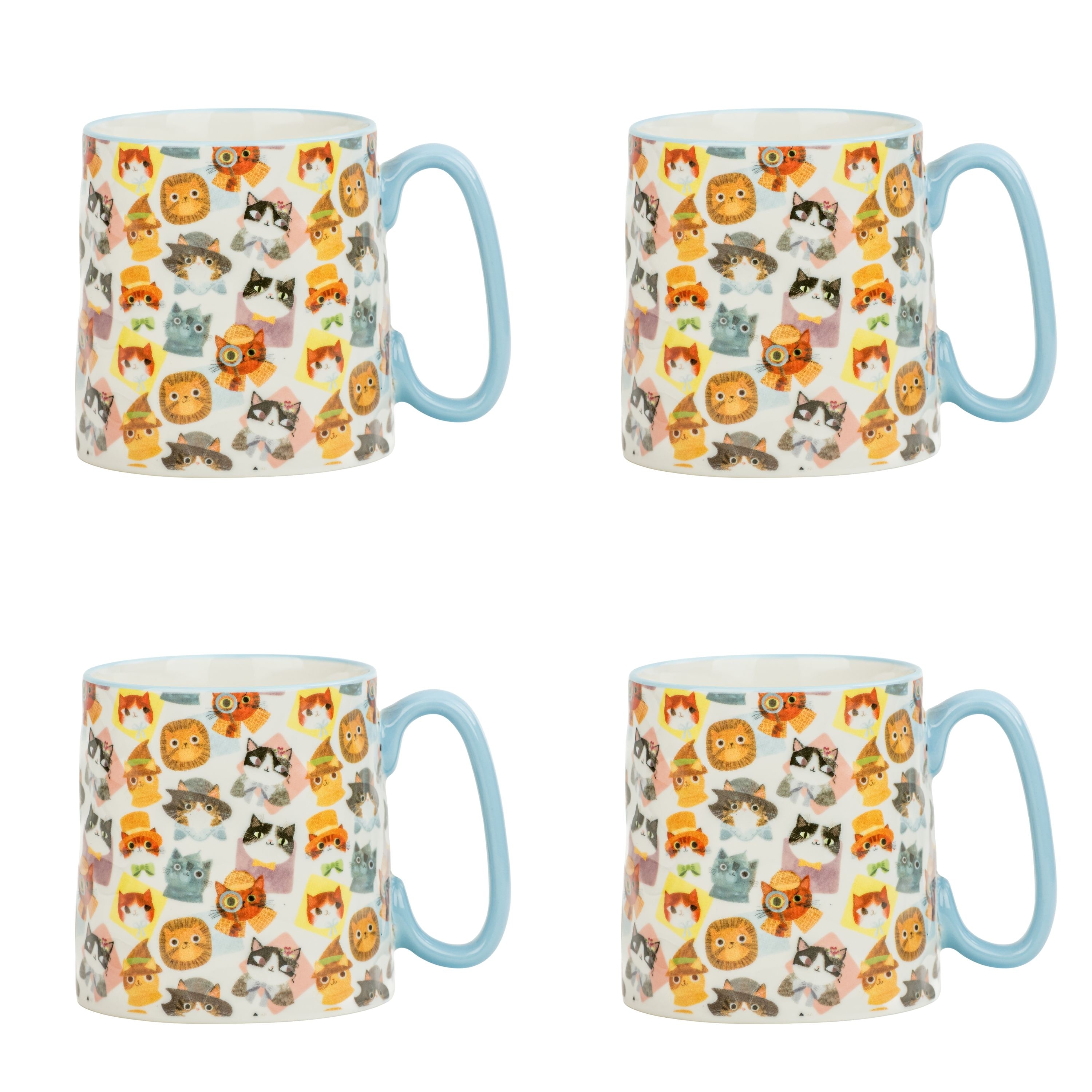 10 Strawberry Street Bella Animal Mugs, Set of 4