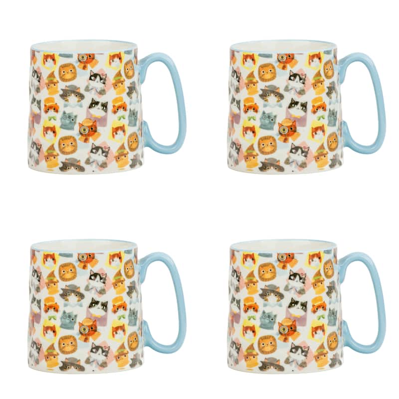 10 Strawberry Street Bella Animal Mugs, Set of 4