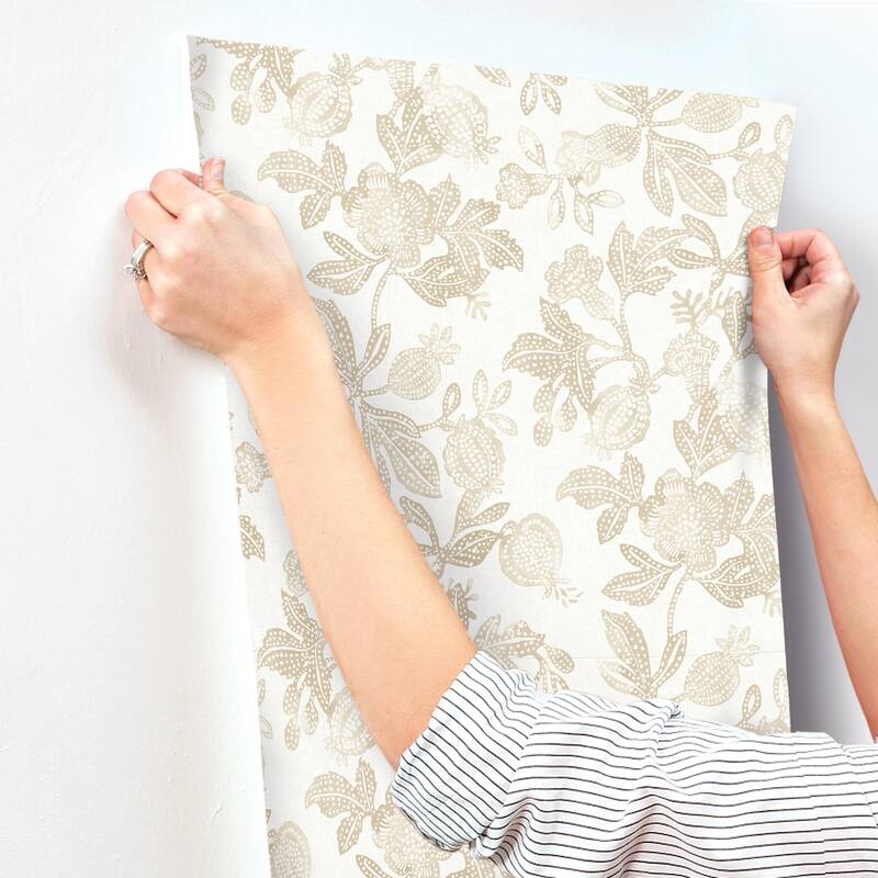 A-Street Prints Beach Rose Champagne Floral Fruits Wallpaper