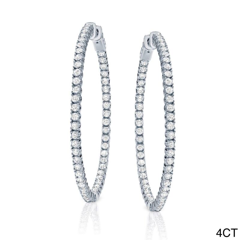 Auriya 14k Gold Small to Large Inside-out Diamond Hoop Earrings