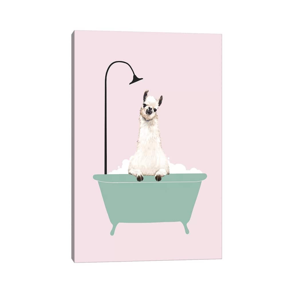 iCanvas "Llama Enjoying Bubble Bath" by Big Nose Work Canvas Print