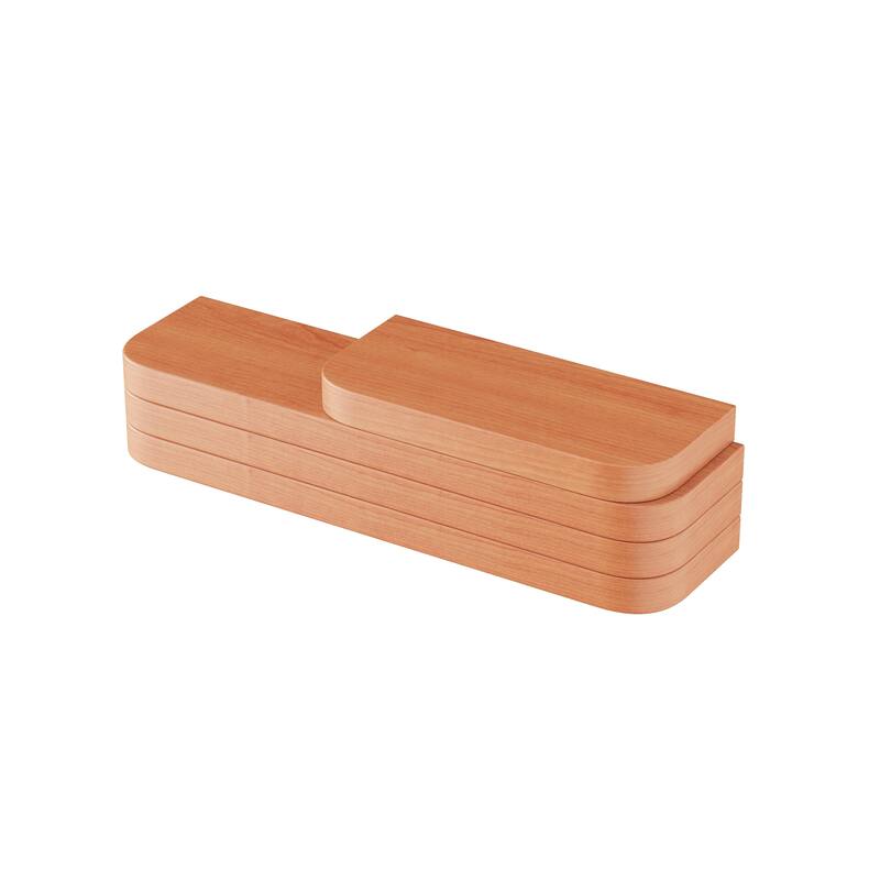 Anmytek Cherry Full Length Wall Mirror with Storage Shelf and Hooks Multifunctional Dressing Mirror for Entryway 48 Inch