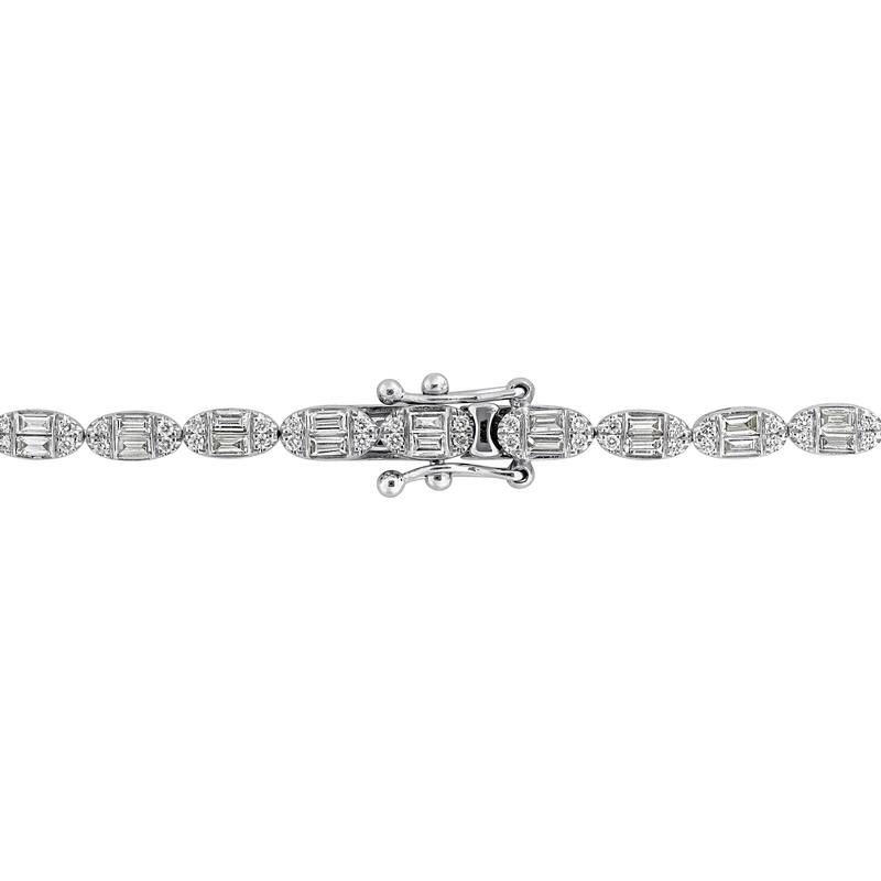 Miadora 14k White Gold Diamond Tennis Bracelet 1 1/3 to 6 1/10ct TDW