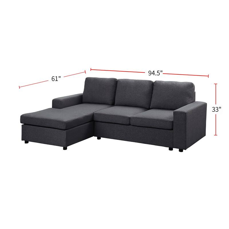 Linen Sofa with Reversible Chaise