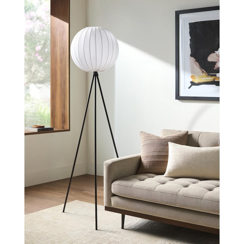 Livabliss Yalata Rustic Accent Floor Lamp - 62"H x 22"W x 22"D - Black