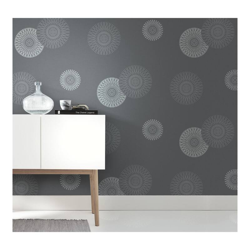 Rasch Eliel Grey Medallion Wallpaper - 20.5 x 396 x 0.025