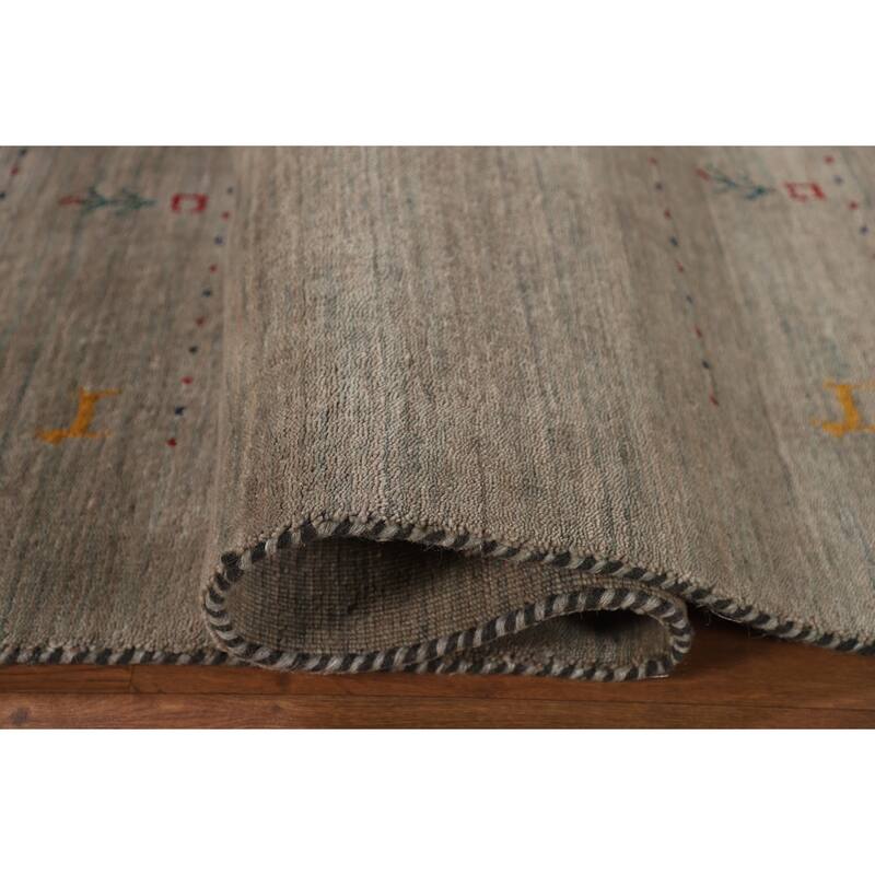 Tribal Gabbeh Indian Area Rug Hand-Knotted Wool Carpet - 7'10"x 9'10"