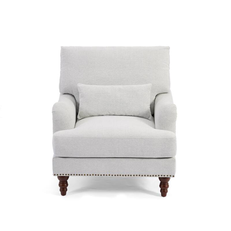 2 Piece Mid-Century Modern Oversized Accent Armchair Upholstered Chair
