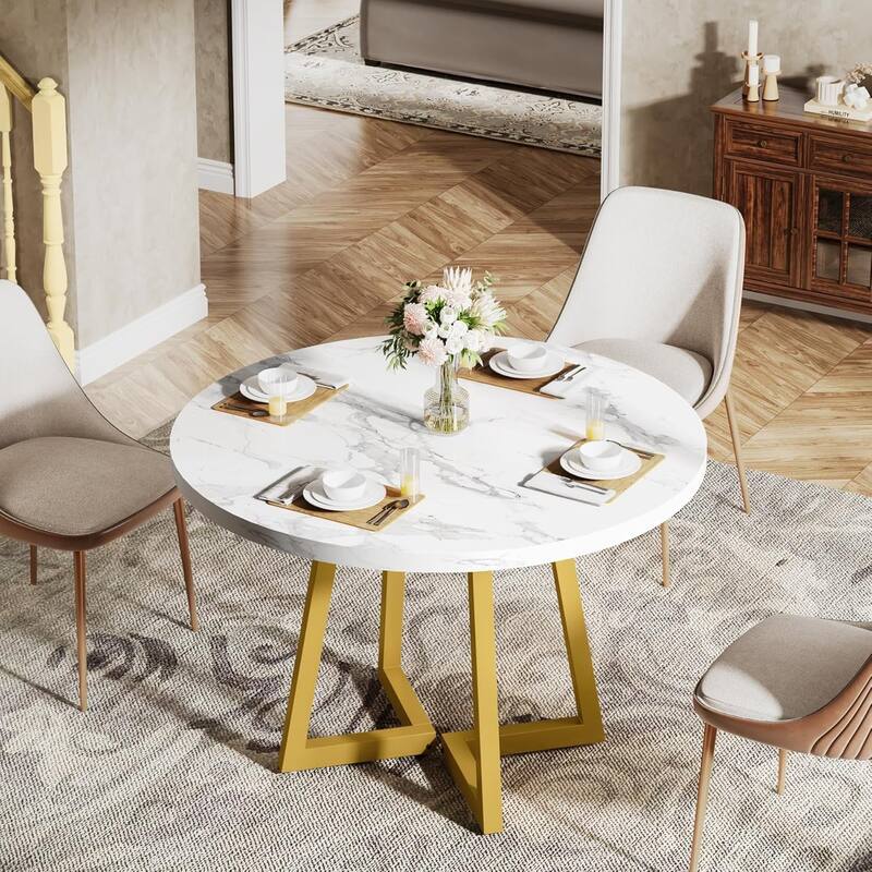 31.5 Inches Industrial Square Dinner Table with Metal Base for Dining Room, Small Space, Apartment