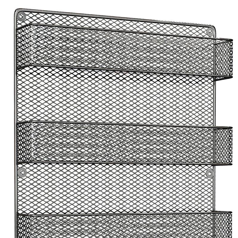 Spice Rack Organizer - Space-Saving Wall-Mount 5-Tier Wire Shelves by Home-Complete (Black)