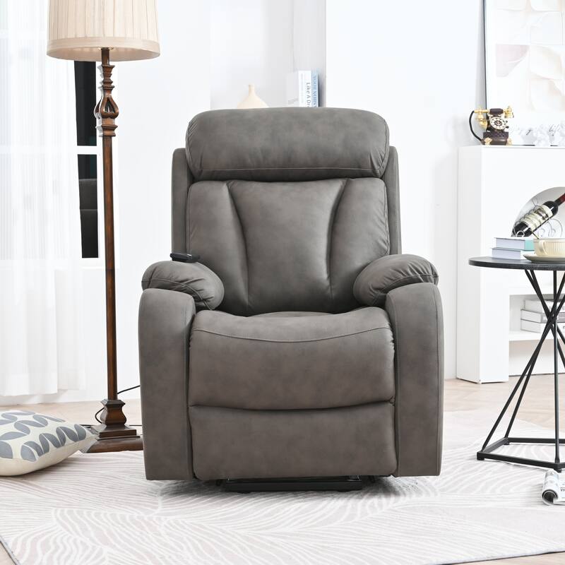 Elderly-Friendly Power Lift Recliner with Remote Control, Spacious Seat, Side Pocket, and Adjustable Angles
