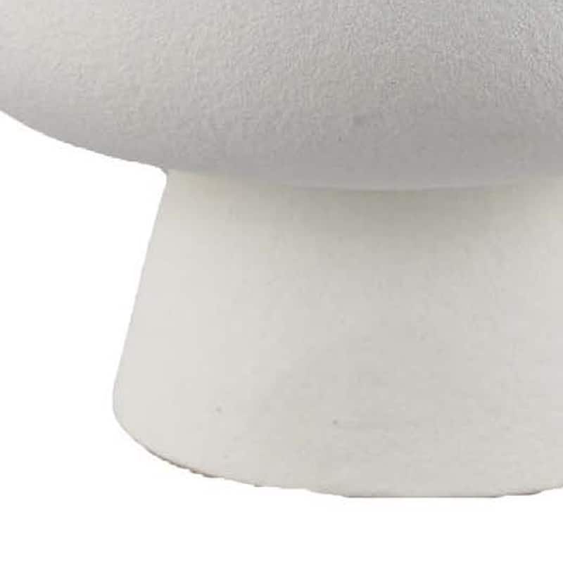 Accent Bowl Planter, Round Pedestal Base, Modern White Ceramic 12 Inch