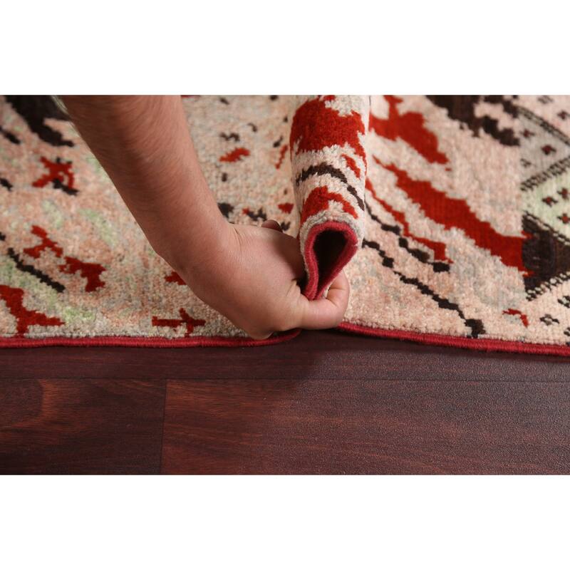 Vegetable Dye Abstract Oriental Dining Room Area Rug Wool Hand-knotted - 6'7" x 9'7"