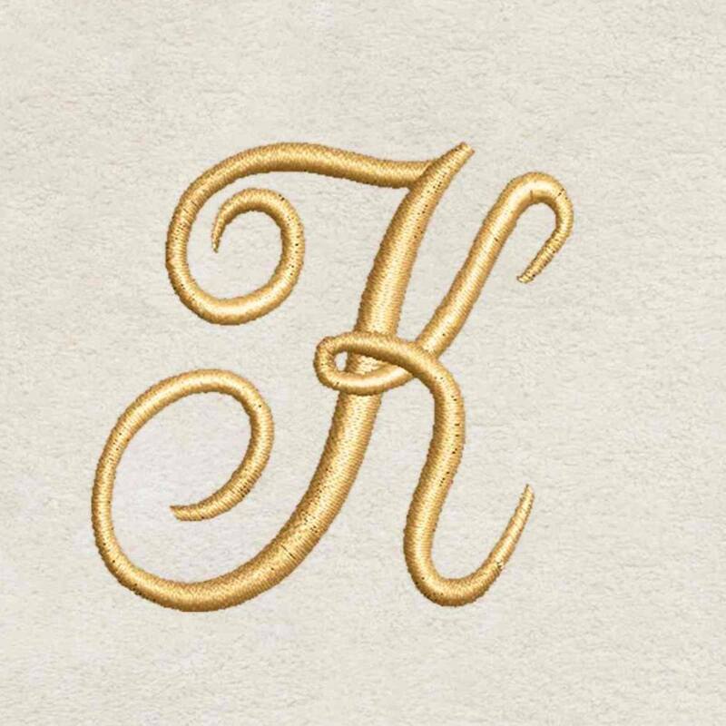 Avanti Linens Ivory/Gold Script Monogram Hand Towel Letter K - Hand Towel
