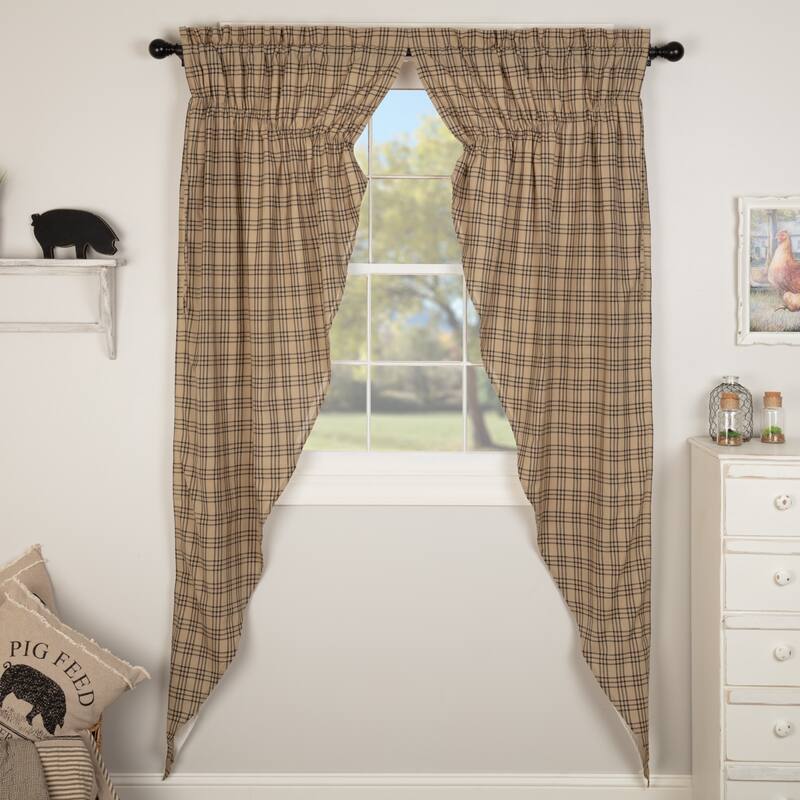 Sawyer Mill Charcoal Plaid Prairie Short Panel Set of 2