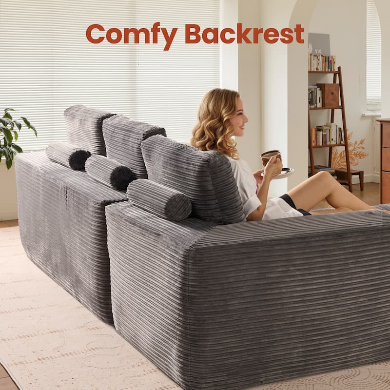 OVIOS No-Assembly L-Shaped Chaise Sofa
