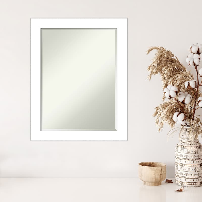Petite Bevel Wall Mirror - Wedge White Frame - Wedge White - 22 x 28 in ...