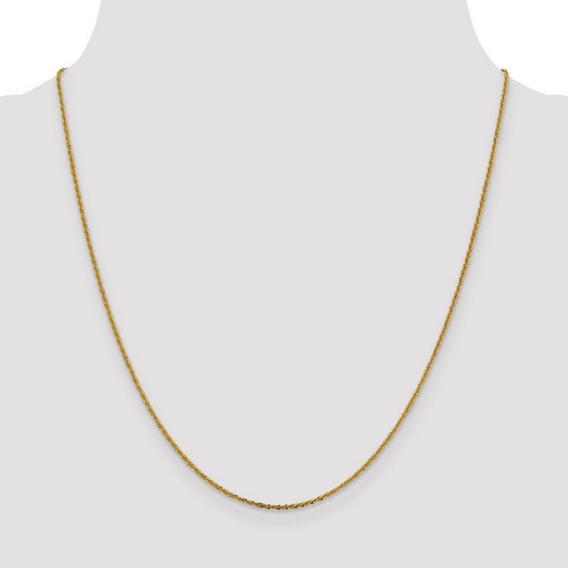 Curata Italian 14k Yellow Gold 1.5mm Diamond Cut Cyclone Chain Necklace Options: 16 18 20