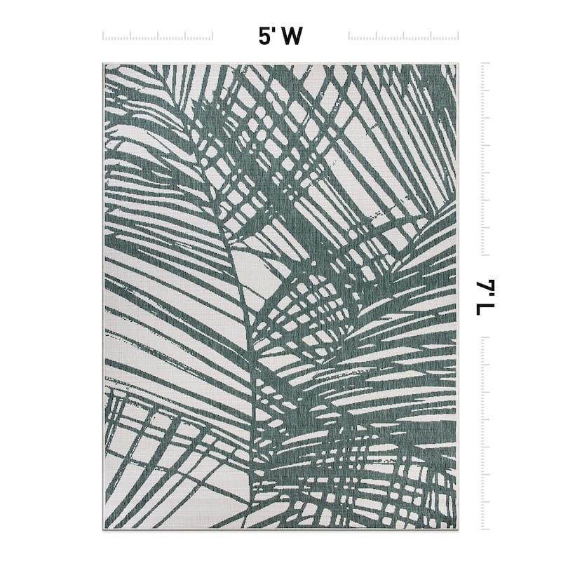 World Rug Gallery Nature Inspired Tropical Indoor/Outdoor Area Rug