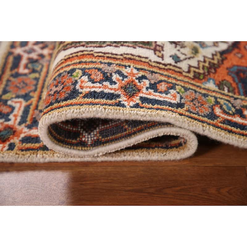 Traditional Heriz Serapi Accent Rug Handmade Wool Carpet - 2'0