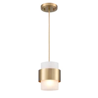 Syros Modern Pendant Light Industrial Mini Cylinder w/ Glass Shade