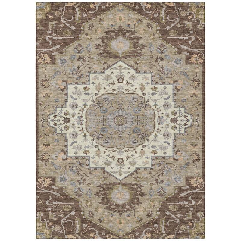 HomeRoots Oriental Traditional Rectangle Outdoor Rug