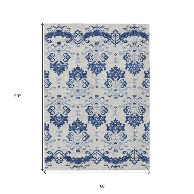 HomeRoots Oriental Transitional Rectangle Outdoor Rug