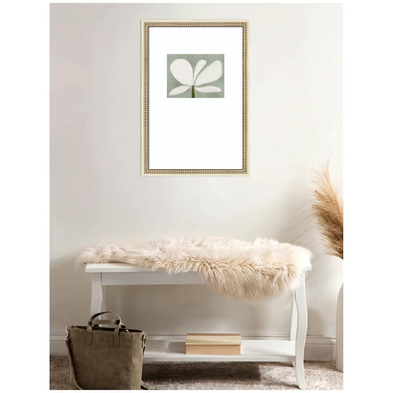 Kate and Laurel White Floral No. 2 by Gabrielly Guedes Framed Wall Art Print