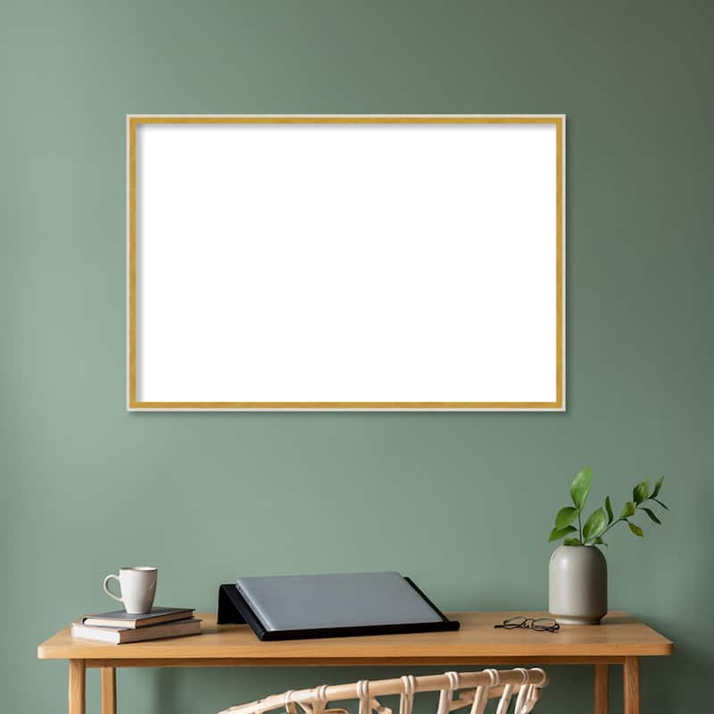 Amanti Art Paige White Gold Framed Dry Erase Magnetic Board
