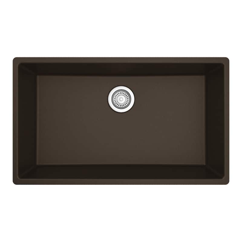 Karran Undermount 32.5 in. Large Single Bowl Quartz Kitchen Sink - Brown