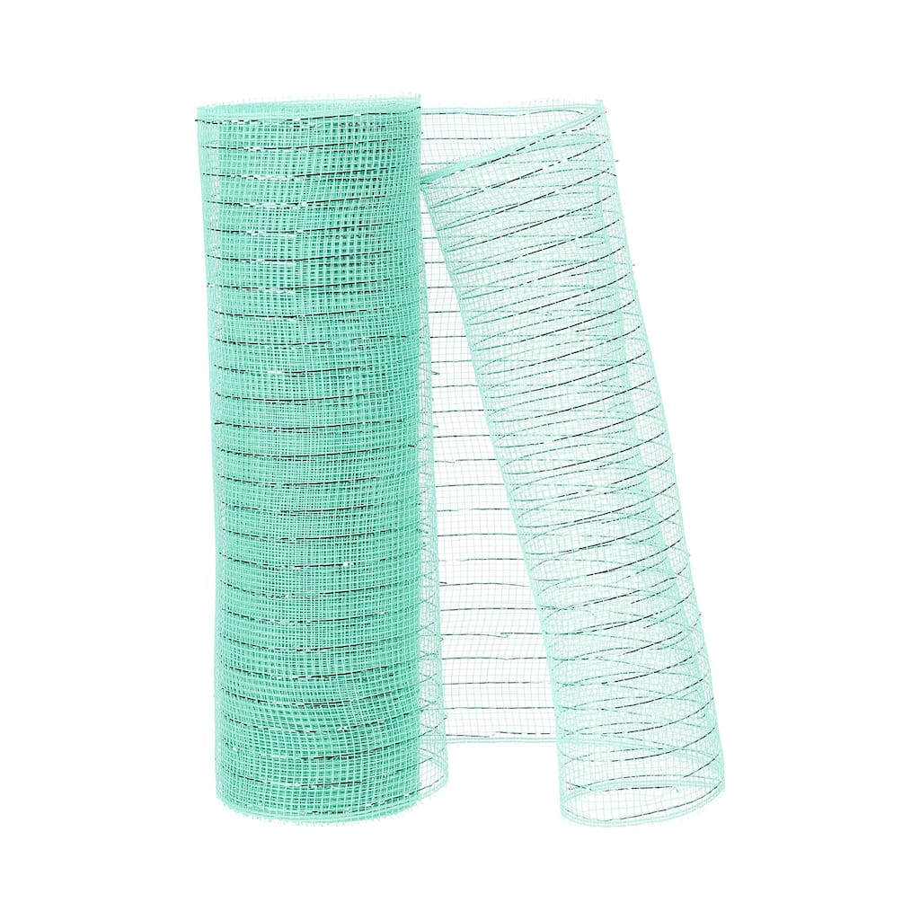 1pcs Deco-Mesh, 10 Inch x 10 Yard Deco-Mesh Ribbon Roll Foil Metallic
