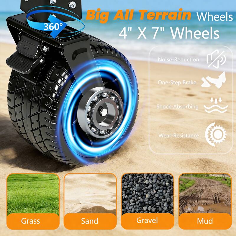 51"Extended Heavy-Duty Foldable Utility Wagon,480lbs,Patented Ultra-Stable Frame,1:6 Space-Saving Fold,Portable and Collapsible